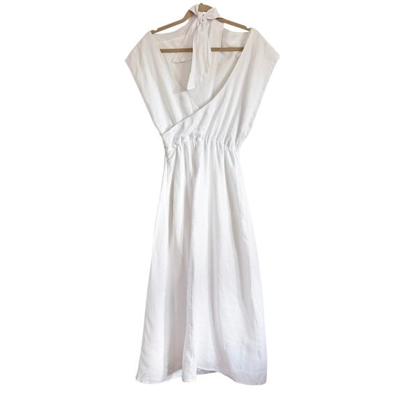 DISSH Alessi white linen midi dress 6 - Picture 6 of 7